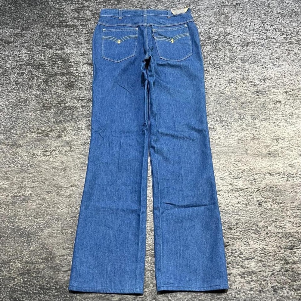 NEW Vintage Levi's Fashion Jeans 31x33 Blue Bootcut Wide Leg Hippie Western 80s